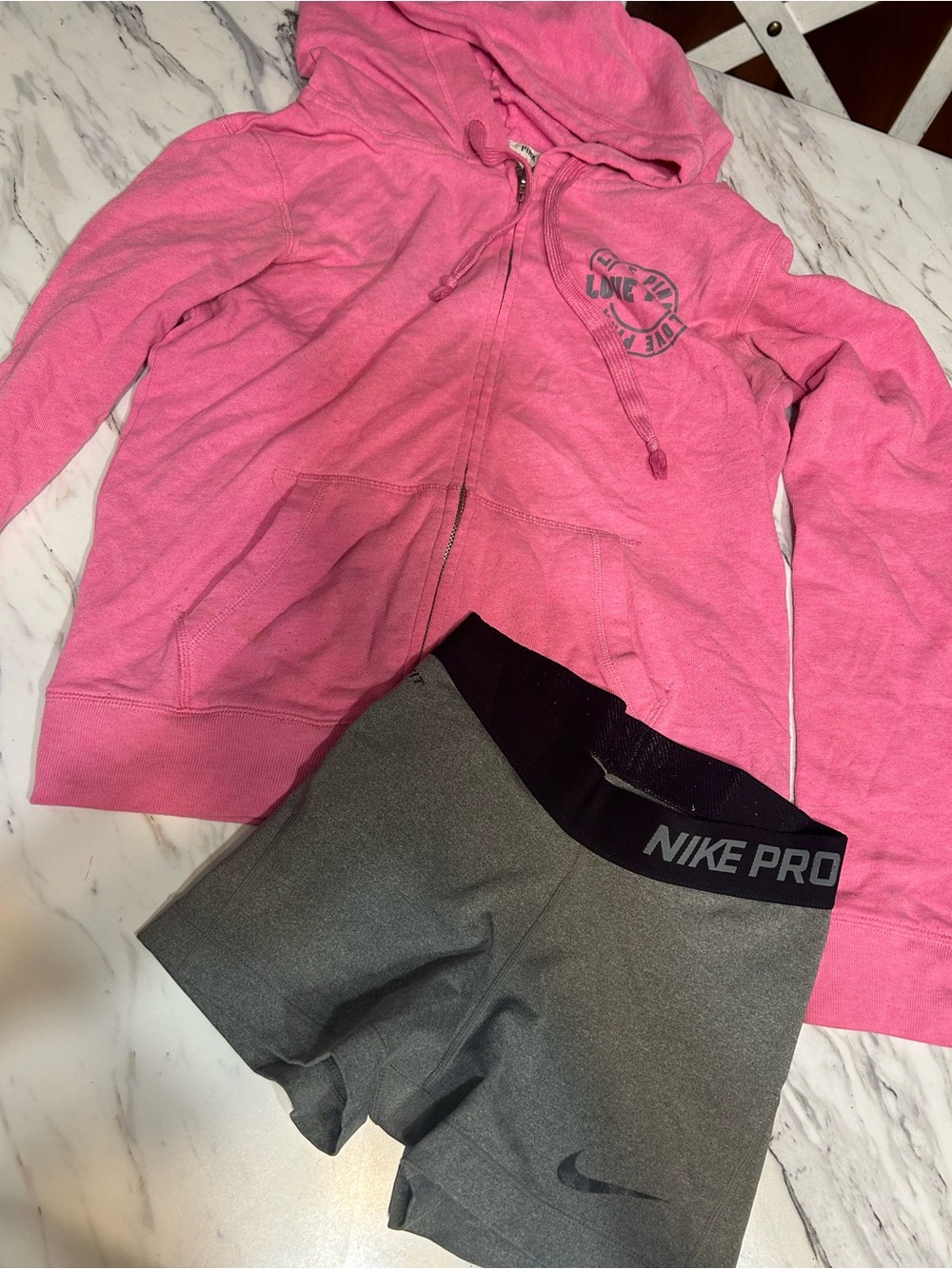 PINK Victoria's Secret Hot Pink Zip Hoodie
